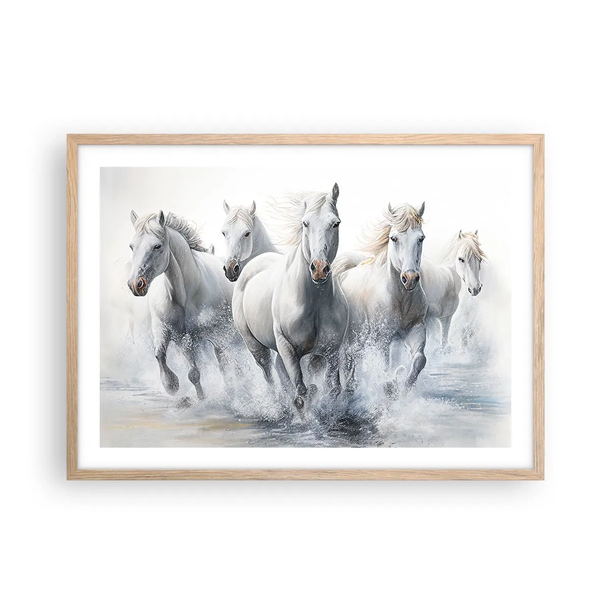 Plakát v rámu světlý dub - Bílá magie - 70x50 cm