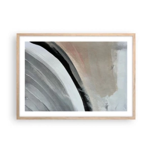 Plakát v rámu světlý dub - Kompozice: černý a šedý oblouk - 70x50 cm