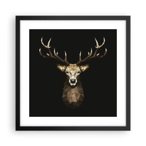 Plakát v černém rámu - Kubistický jelen - 40x40 cm