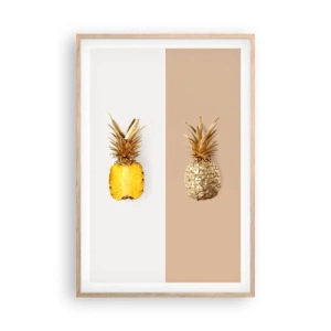 Plakát v rámu světlý dub - Ananas pro nás - 61x91 cm