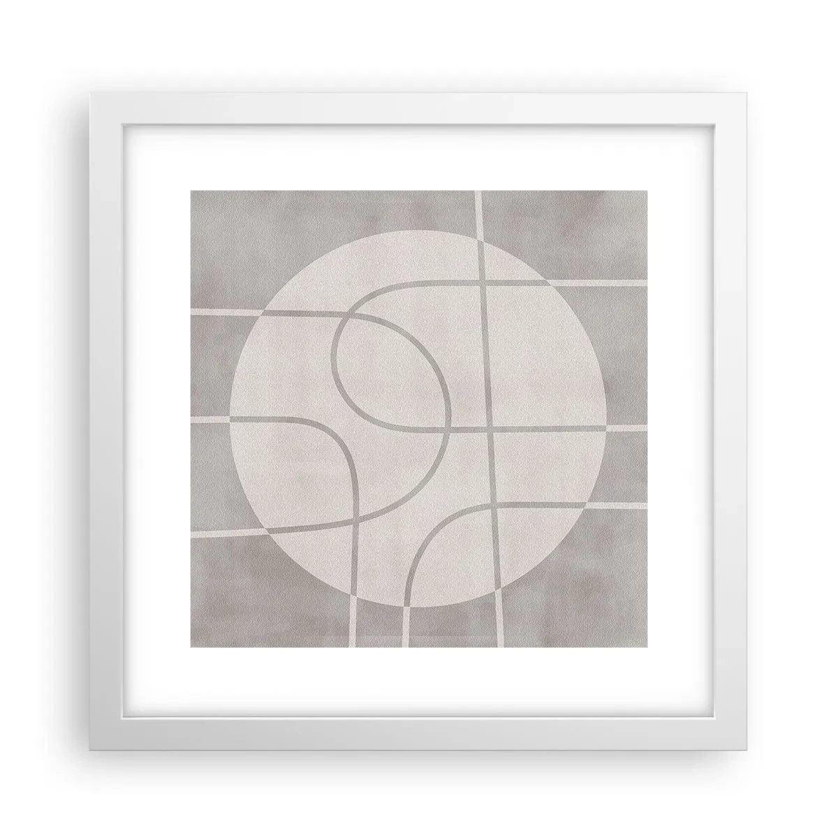 Plakát v bílém rámu - Kruhově a přímo - 30x30 cm