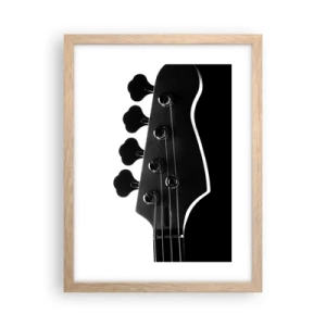 Plakát v rámu světlý dub - Rockové ticho  - 30x40 cm