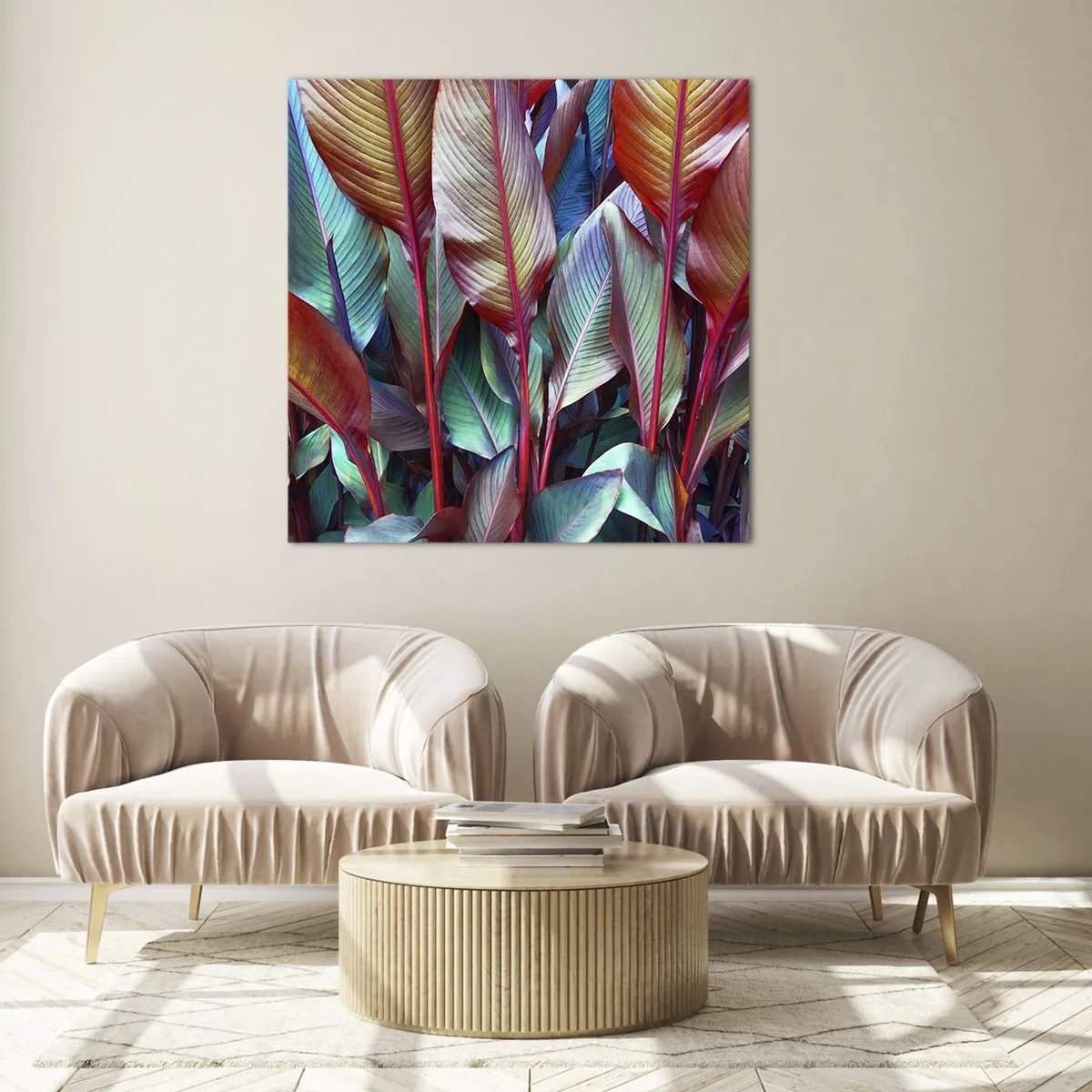 Obraz na skle - Barevná houština - 70x70 cm