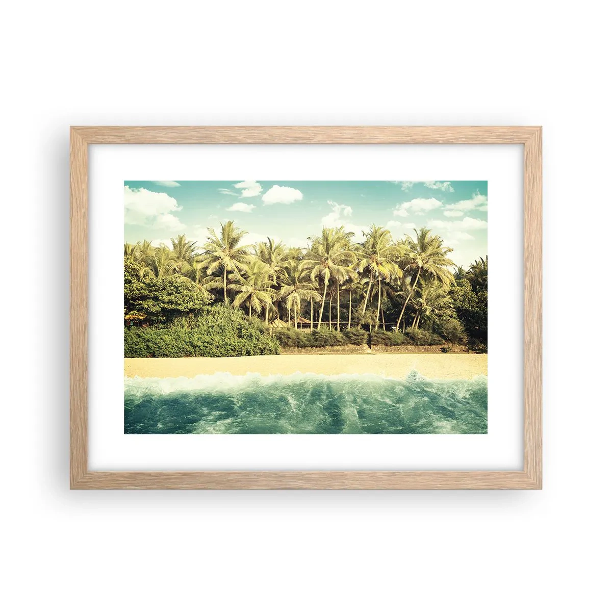 Plakát v rámu světlý dub - Co třeba tady? - 40x30 cm