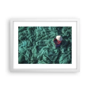 Plakát v bílém rámu - V moři sítí - 40x30 cm