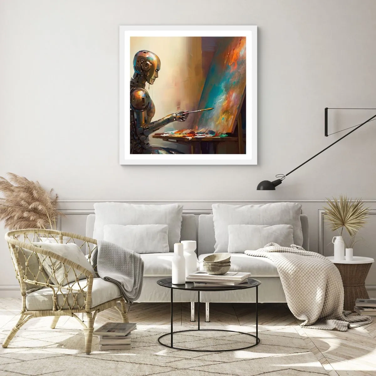 Plakát v bílém rámu - Umění budoucnosti - 60x60 cm