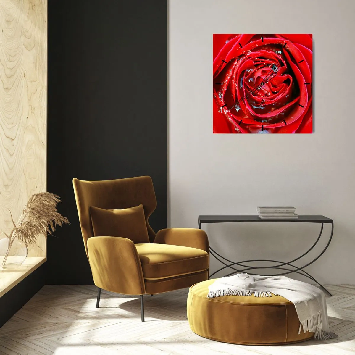 Nástěnné hodiny - V kapkách rosy - 30x30 cm