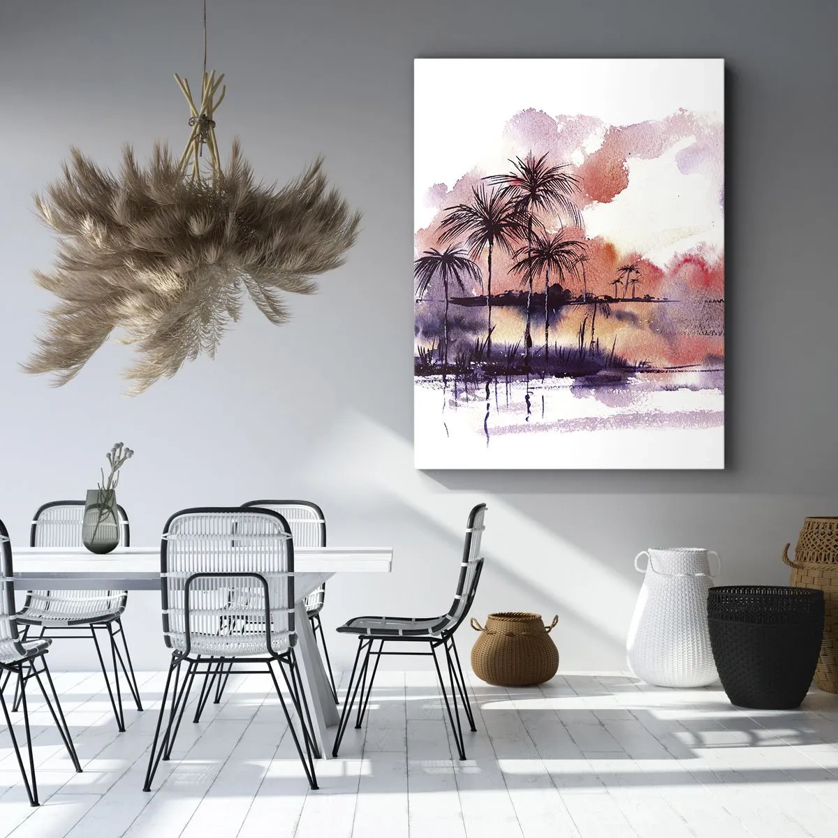 Obraz na plátně - Klid tropů v červené - 50x70 cm