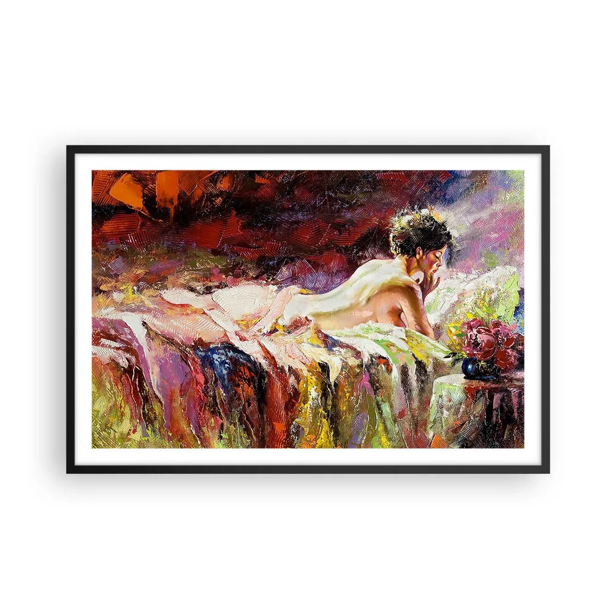 Plakát v černém rámu - Zamyšlená Venuše - 91x61 cm