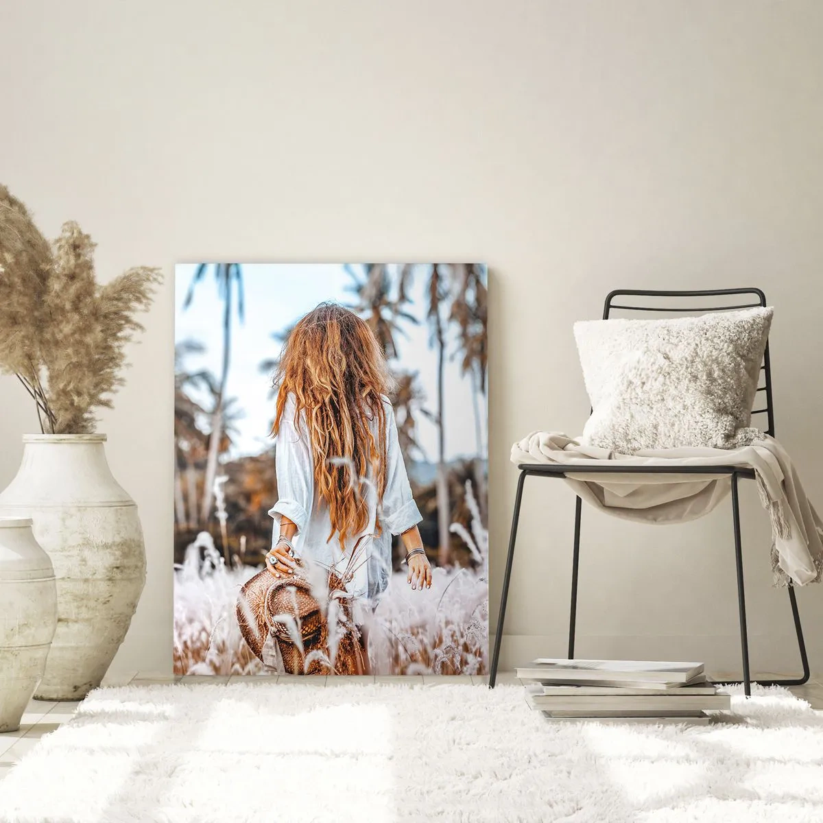 Obraz na skle - Zrozená z travní chmýří - 80x120 cm