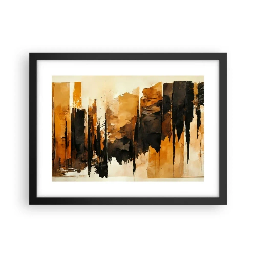 Plakát v černém rámu - Harmonie černé a zlaté - 40x30 cm