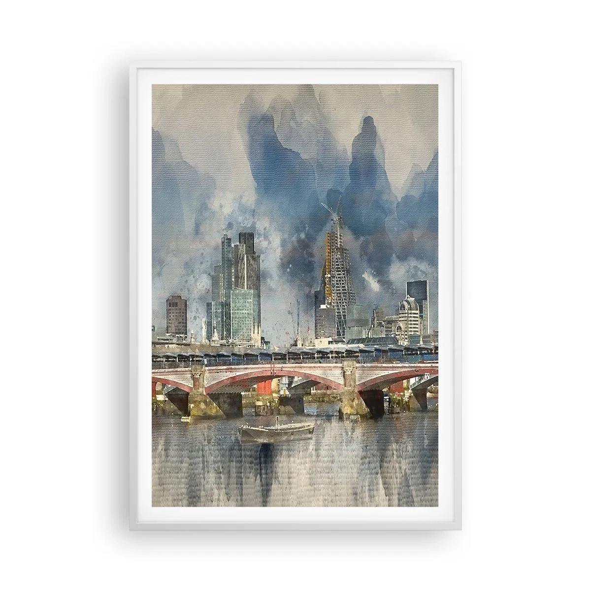 Plakát v bílém rámu - Londýn v celé své kráse - 70x100 cm