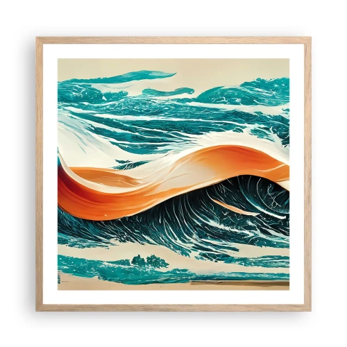 Plakát v rámu světlý dub - Surfařův sen - 60x60 cm