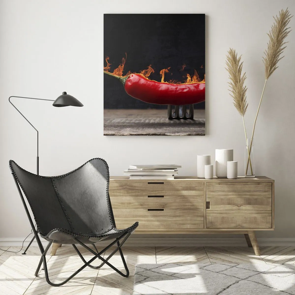 Obraz na skle - Ohnivý předkrm - 80x120 cm