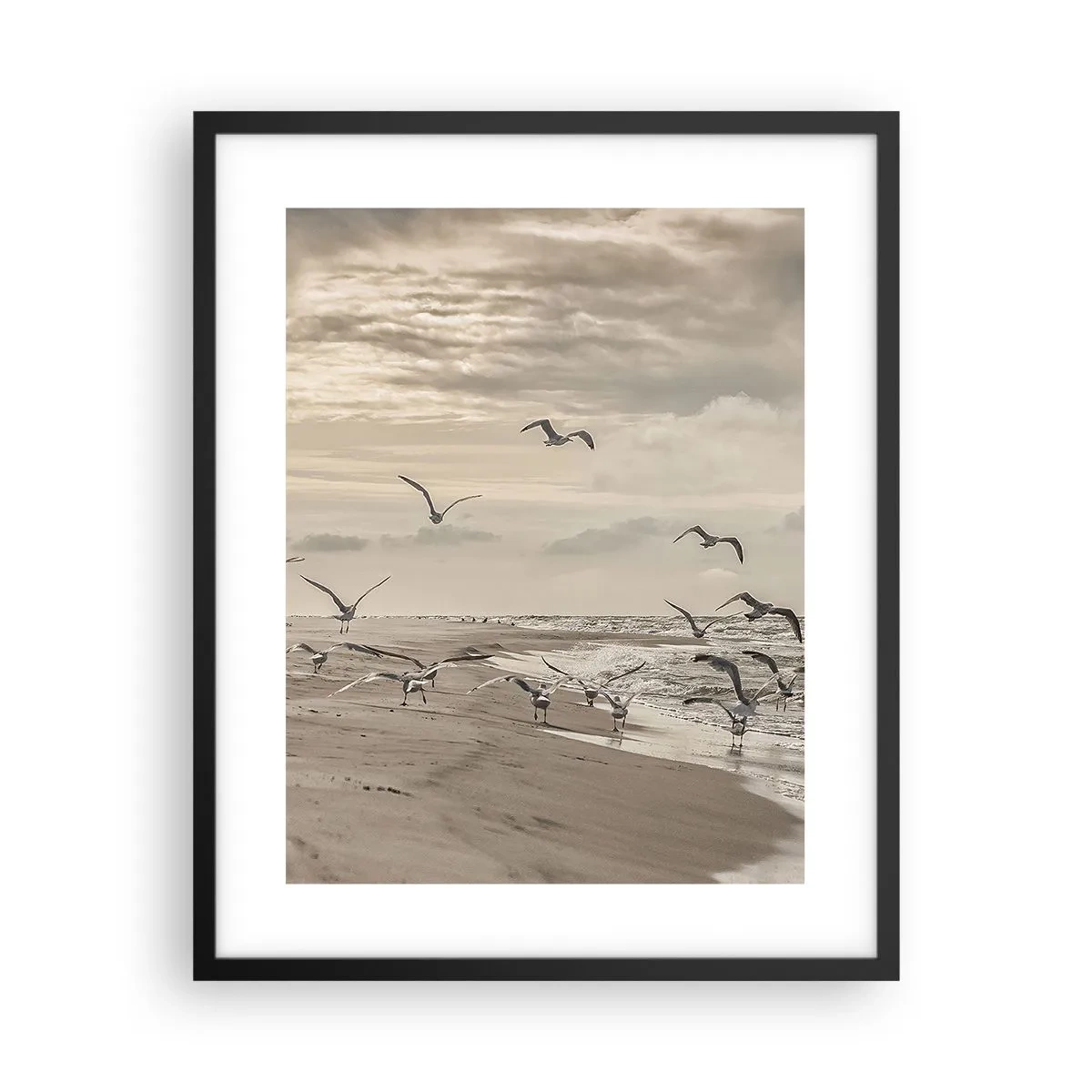 Plakát v černém rámu - Šumění moře, zpěv ptáků - 40x50 cm