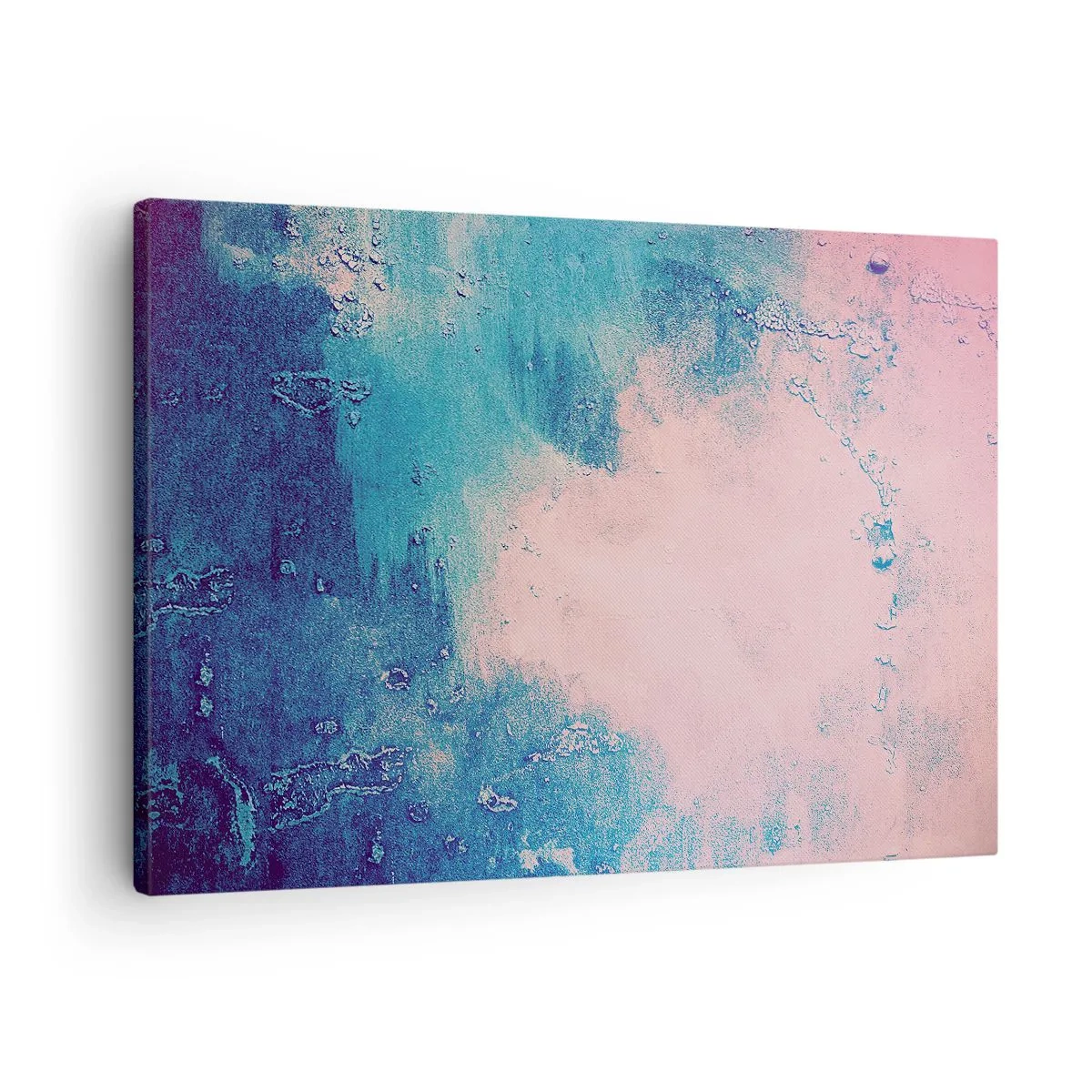 Obraz na plátně - Abstraktní textura v odstínech růžové a modré - 70x50cm - Modrá objetí - Moderní nástěnná dekorace do obývacího pokoje a ložnice ARTTOR