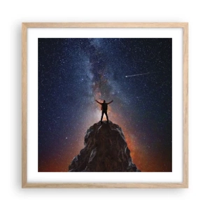 Plakát v rámu světlý dub - Síla je se mnou! - 50x50 cm