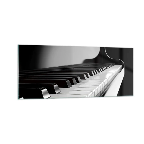 Obraz na skle - Harmonie tvarů a barev - 100x40 cm