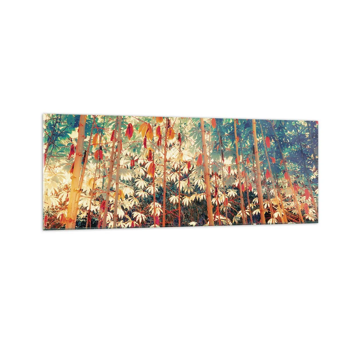 Obraz na skle - Tajný život listů - 140x50 cm