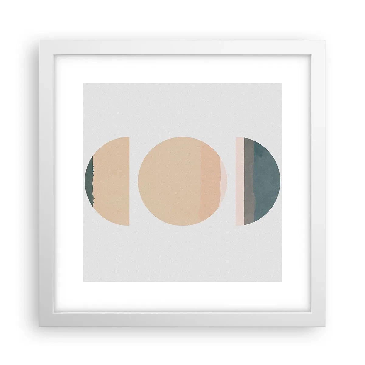 Plakát v bílém rámu - Kruh za kruhem - 30x30 cm