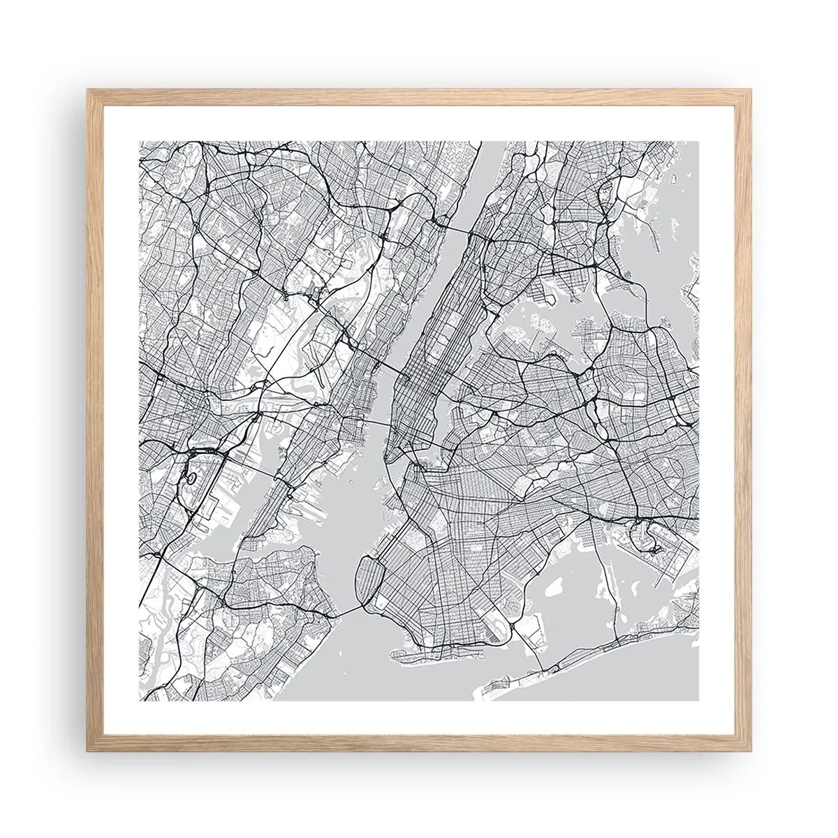 Plakát v rámu světlý dub - Anatomie metropole - 60x60 cm