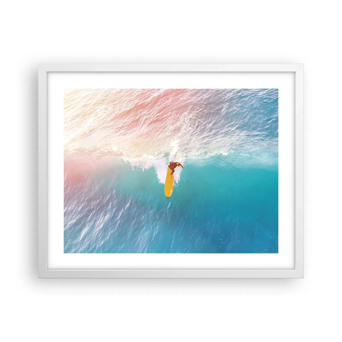 Plakát v bílém rámu - Oceanický jezdec - 50x40 cm