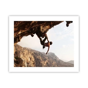 Plakát - Svět smrsknutý v ruce na sesuvu balvanu - 50x40 cm