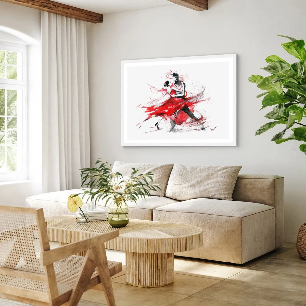 Plakát v bílém rámu - Tango - rytmus náruživostí - 91x61 cm