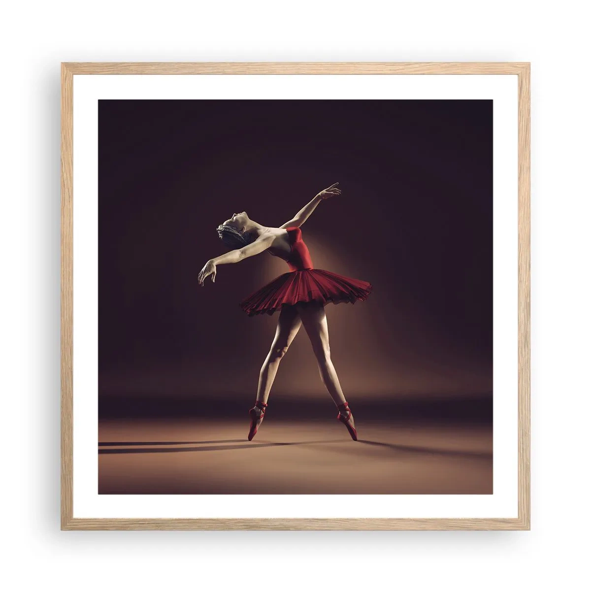 Plakát v rámu světlý dub - Prima balerína - 60x60 cm