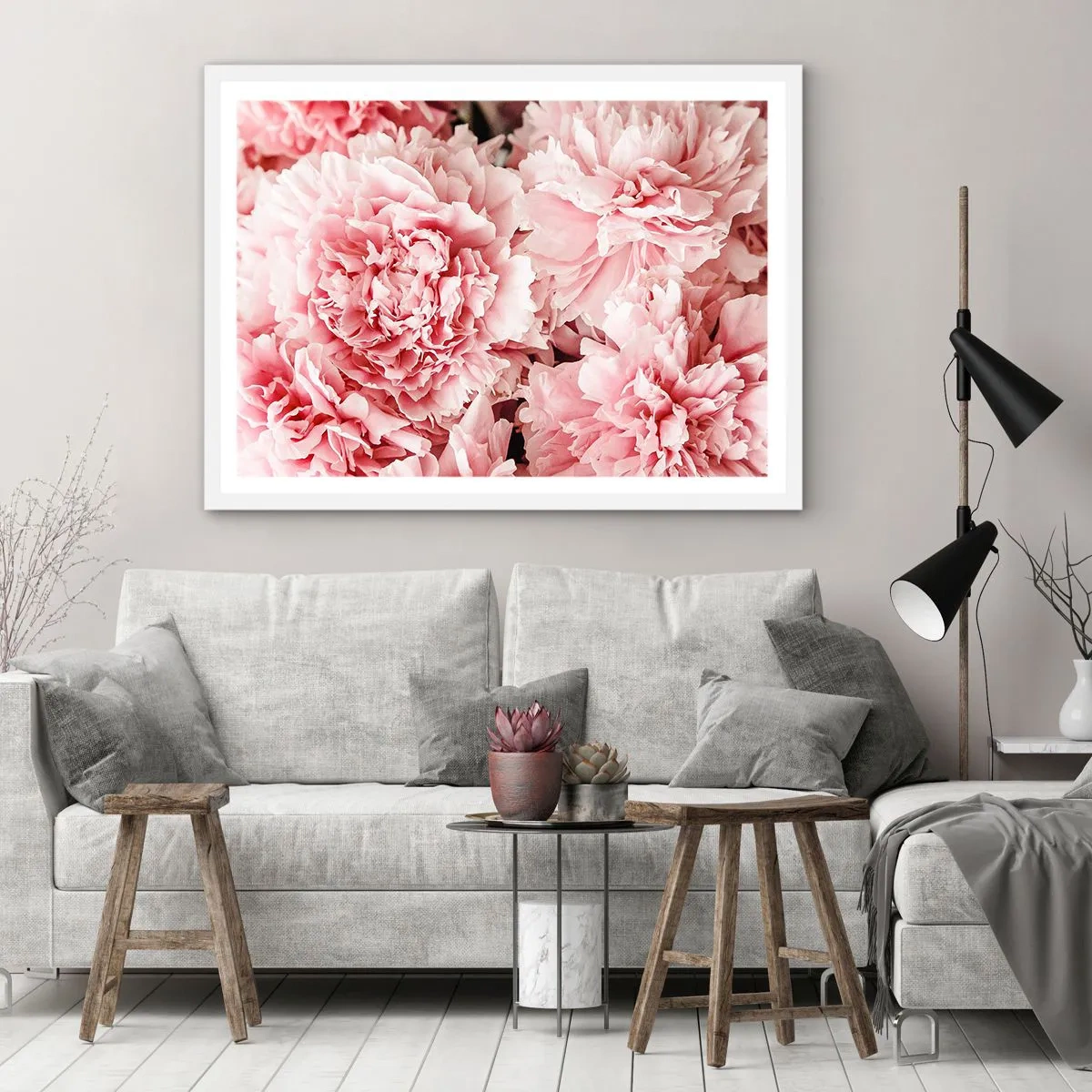 Plakát v bílém rámu - Růžový sen - 50x40 cm