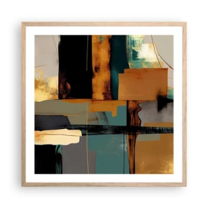 Plakát v rámu světlý dub - Abstrakce – světlo a stín - 60x60 cm