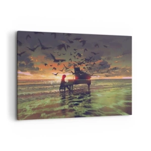 Obraz na plátně - Koncert na piano a vlny - 100x70 cm