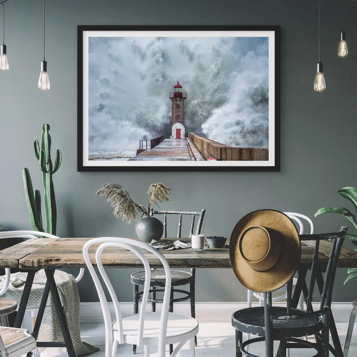 Plakát v černém rámu - Hukot vody, šum větru - 70x50 cm