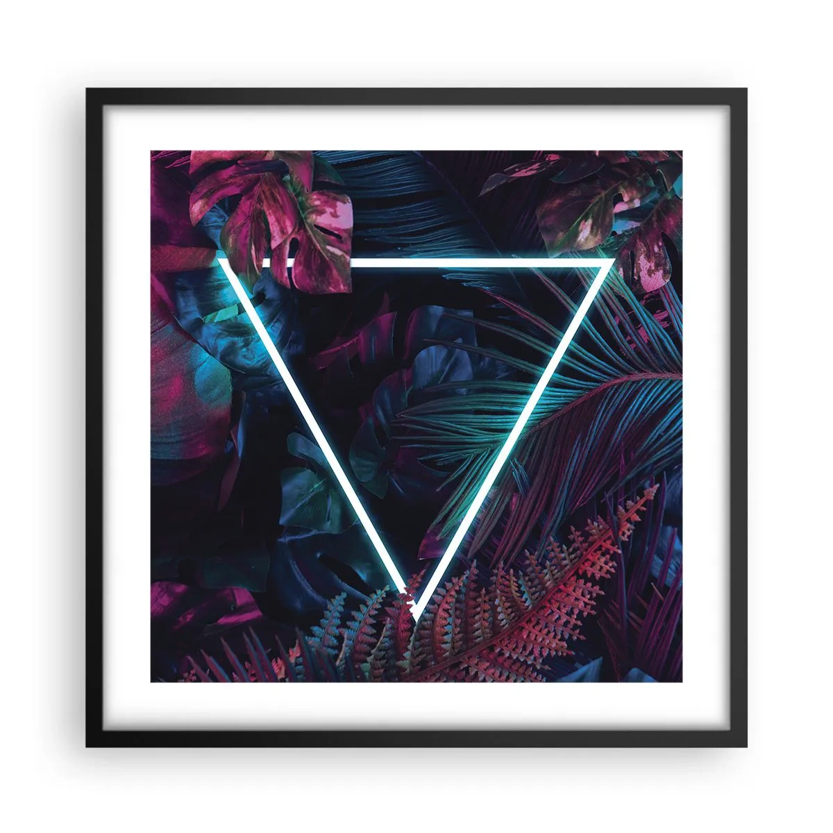 Plakát v černém rámu - Zahrada v disco stylu - 50x50 cm