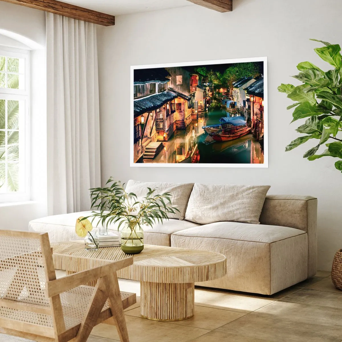 Plakát - Večer na čínské ulici - 100x70 cm