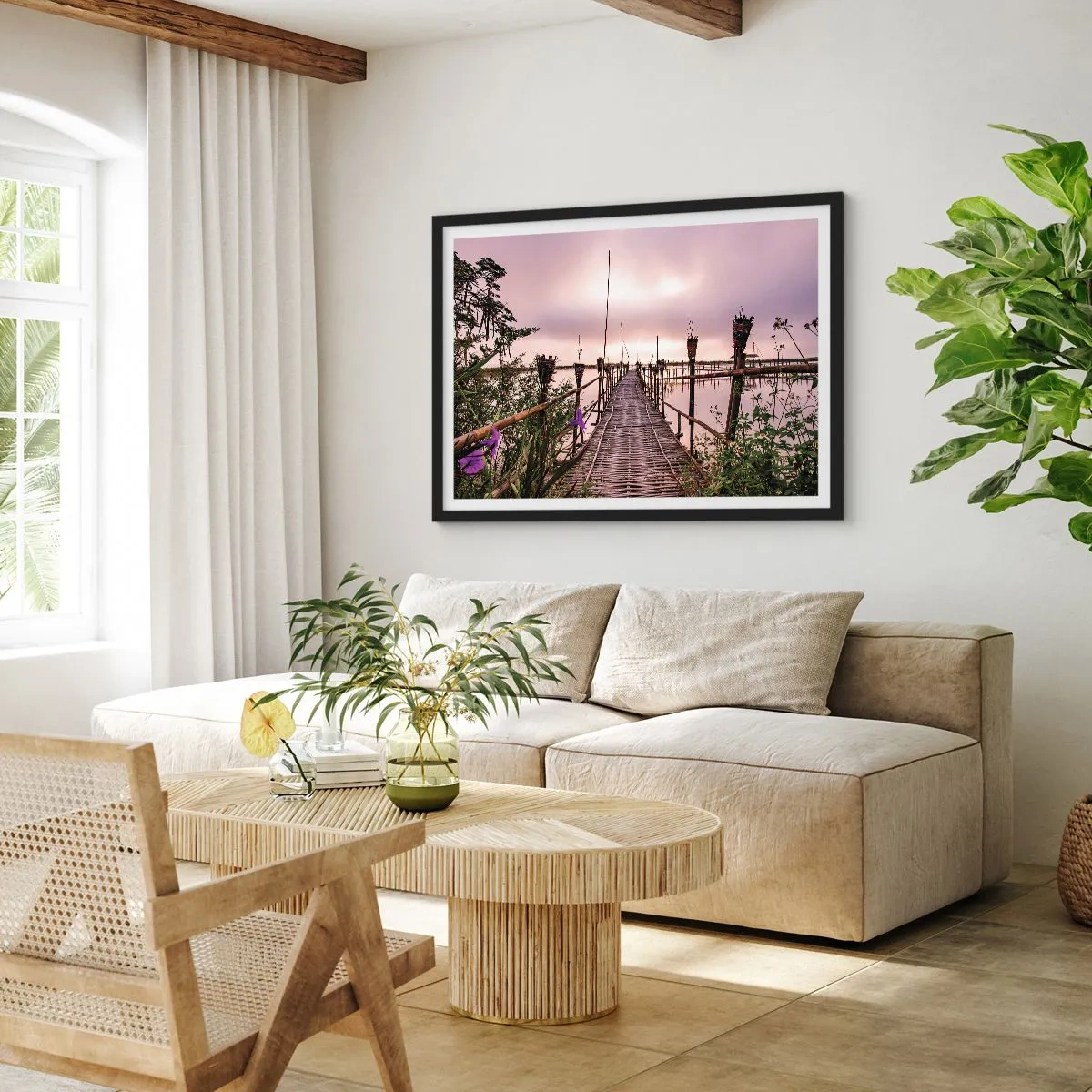 Plakát v černém rámu - Klid a pohoda Asie - 91x61 cm