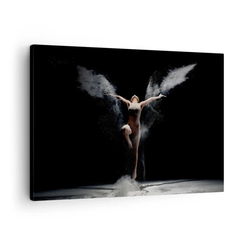 Obraz na plátně - Tanečník v pohybu s výrazným efektem prachu na černém pozadí - 70x50cm - Elfové existují - Moderní nástěnná dekorace do obývacího pokoje a ložnice ARTTOR