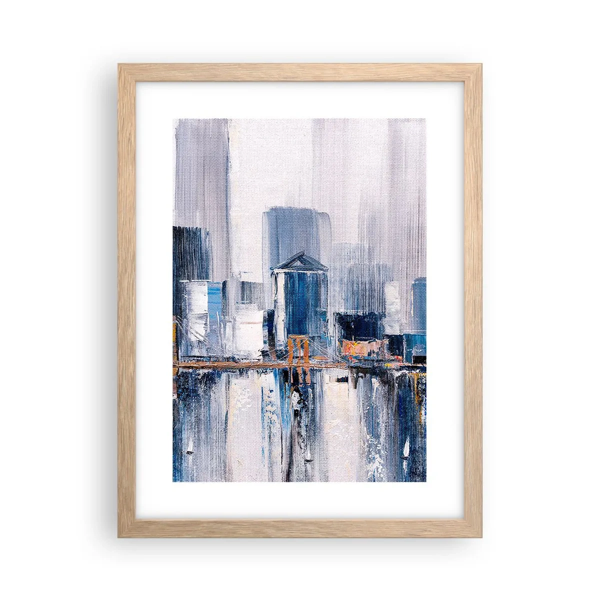 Plakát v rámu světlý dub - Newyorská imprese - 30x40 cm