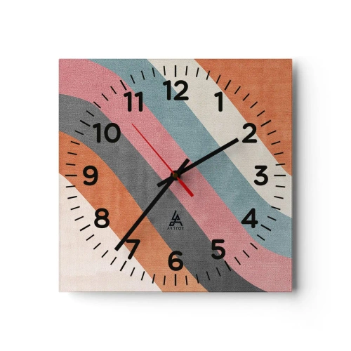 Nástěnné hodiny - Diagonální kompozice – pohyb - 40x40 cm