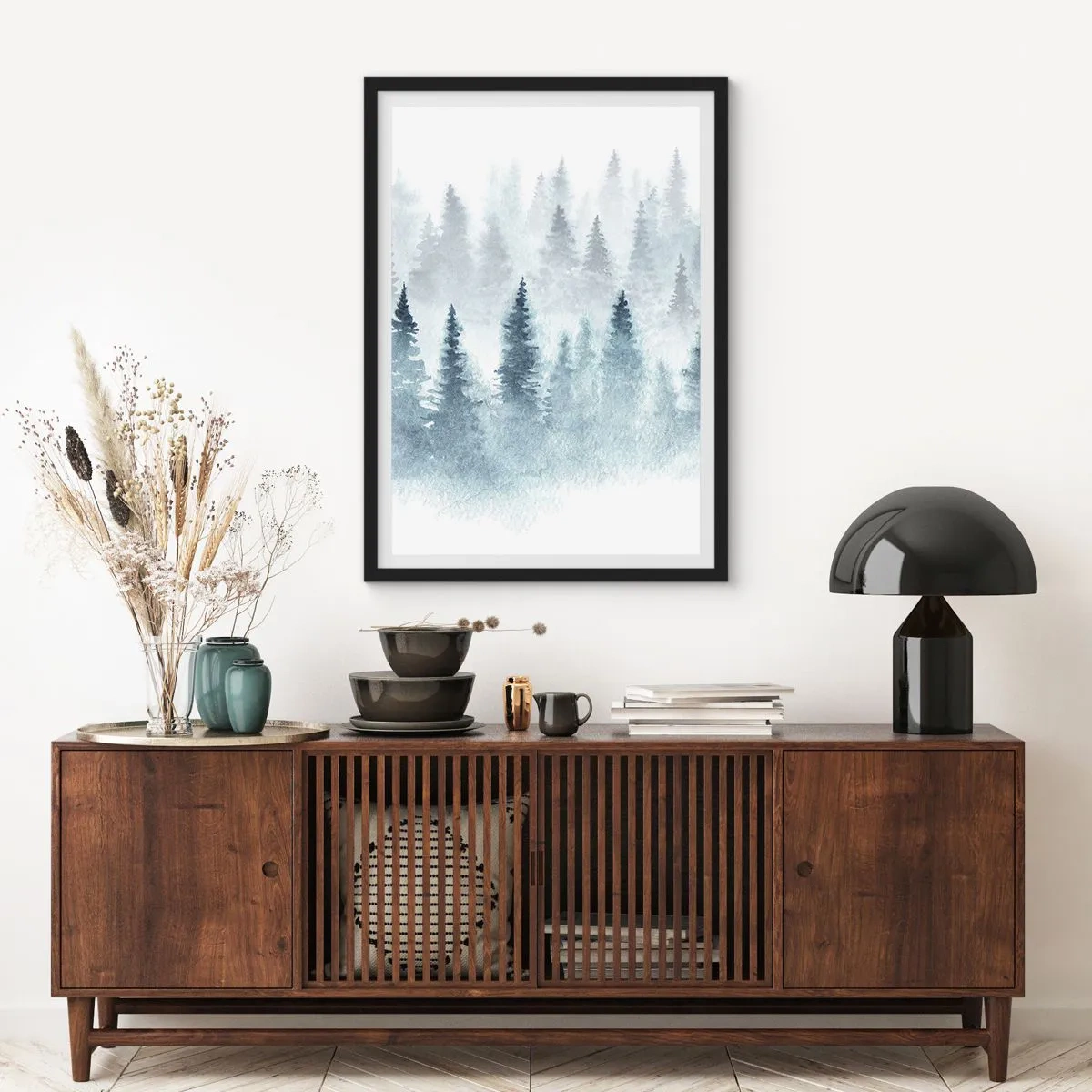 Plakát v černém rámu - Zahalené mlhou - 70x100 cm