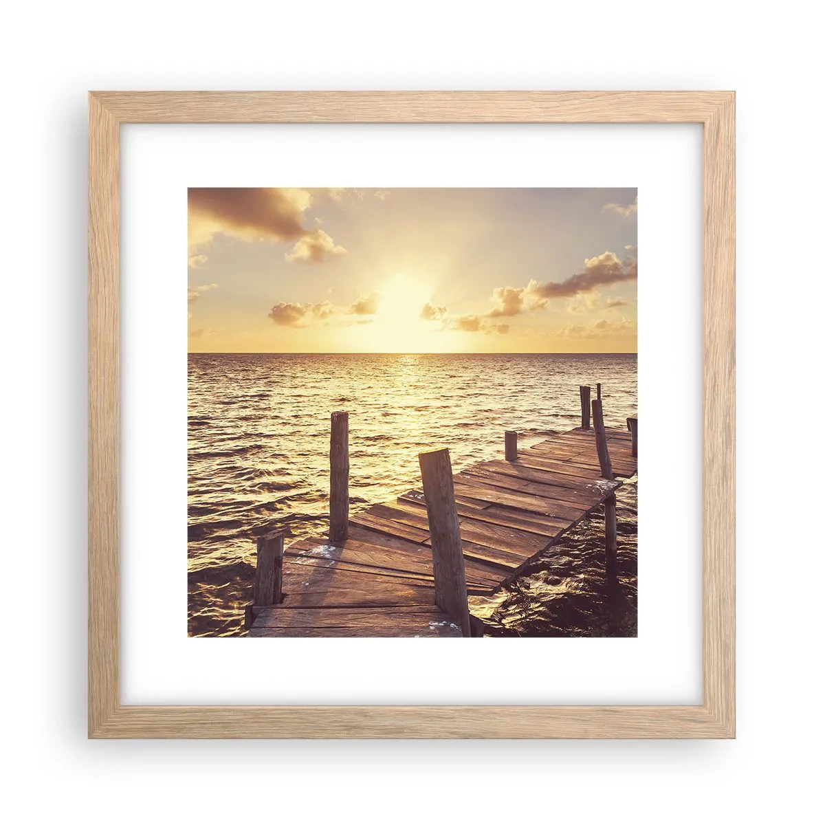 Plakát v rámu světlý dub - Zlatá země laskavosti - 30x30 cm