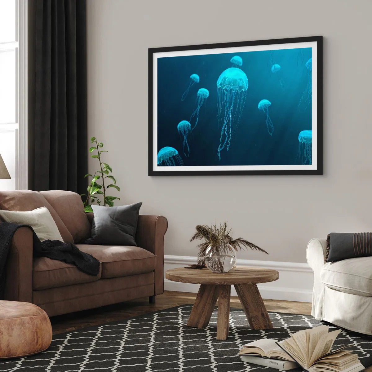 Plakát v černém rámu - Oceánský tanec - 70x50 cm