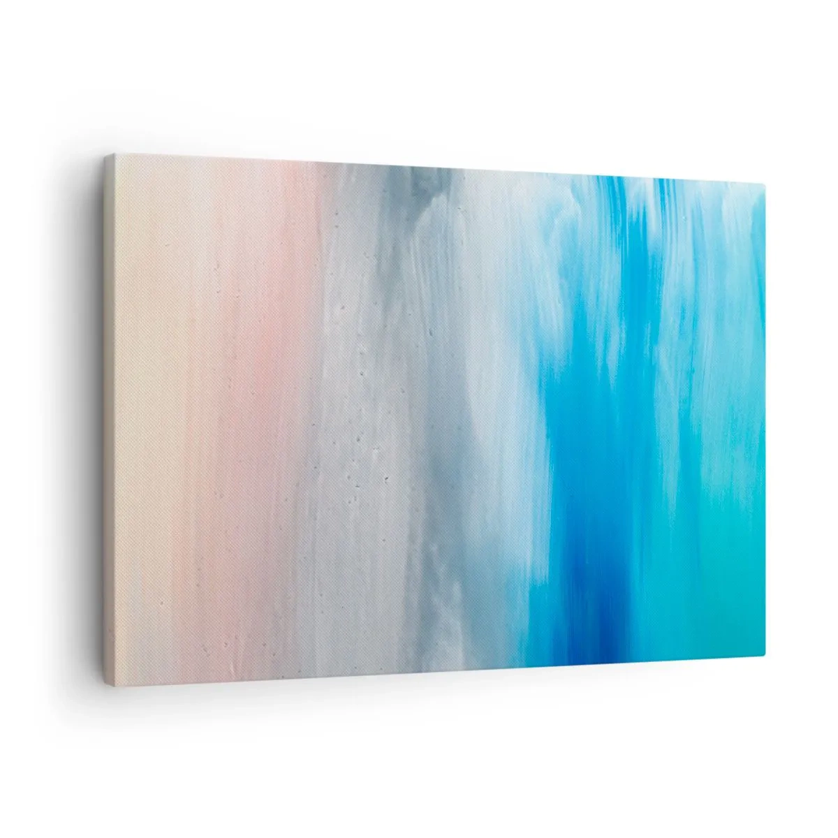 Obraz na plátně - Abstraktní tahy štětcem v odstínech modré a růžové - 70x50cm - Živly: vzduch - Moderní nástěnná dekorace do obývacího pokoje a ložnice ARTTOR