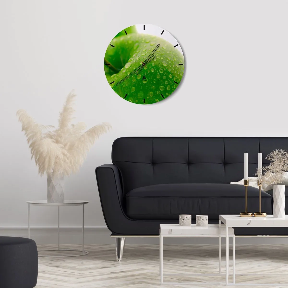 Nástěnné hodiny - Zelená studená svěžest - 40x40 cm