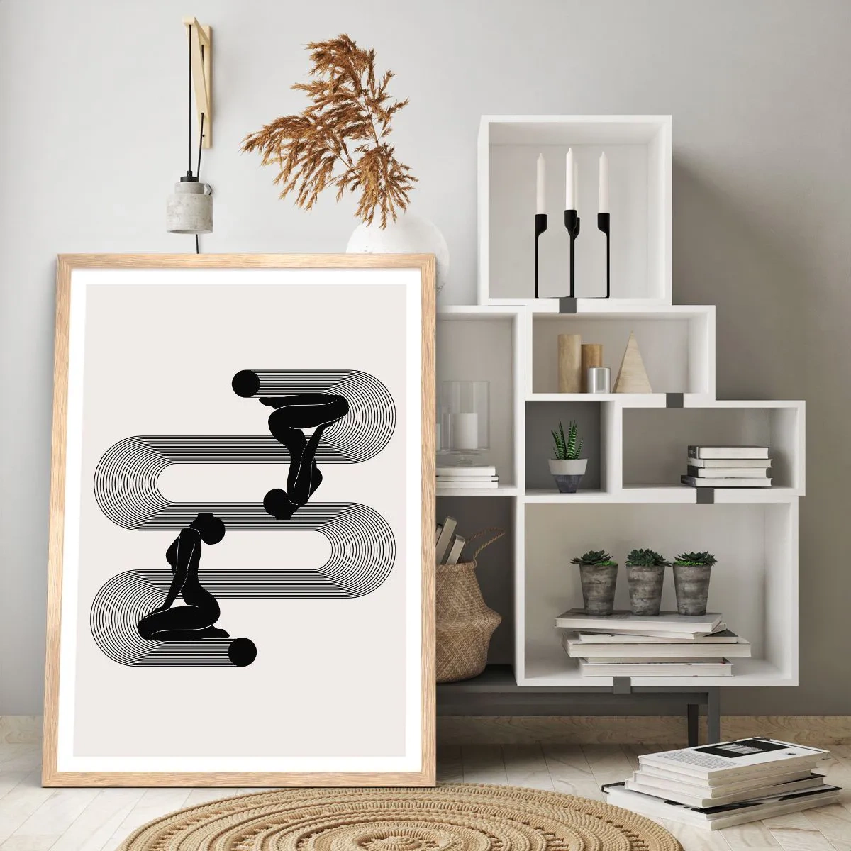 Plakát v rámu světlý dub - Smyslná symetrie - 61x91 cm