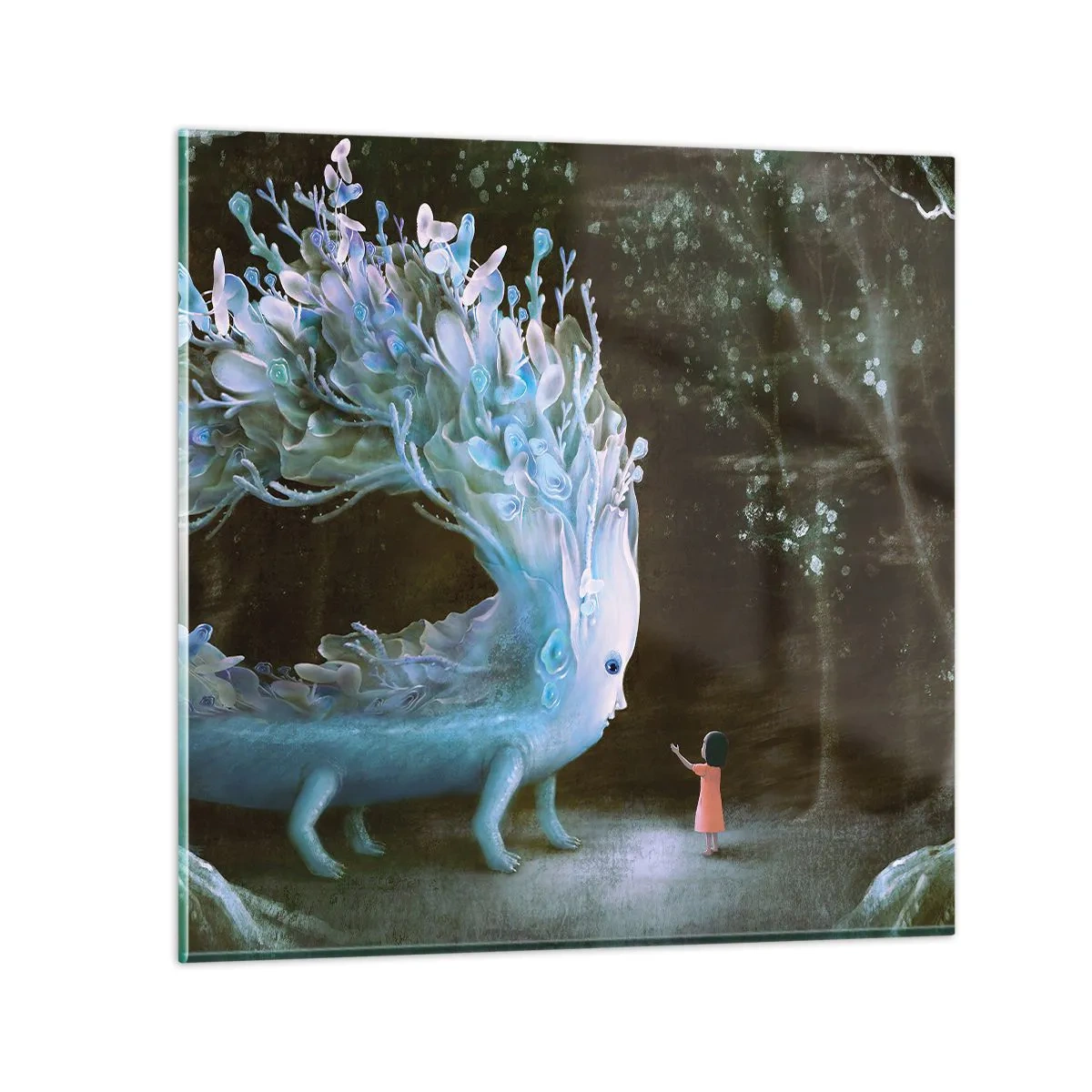 Obraz na skle - Fantastické setkání - 70x70 cm