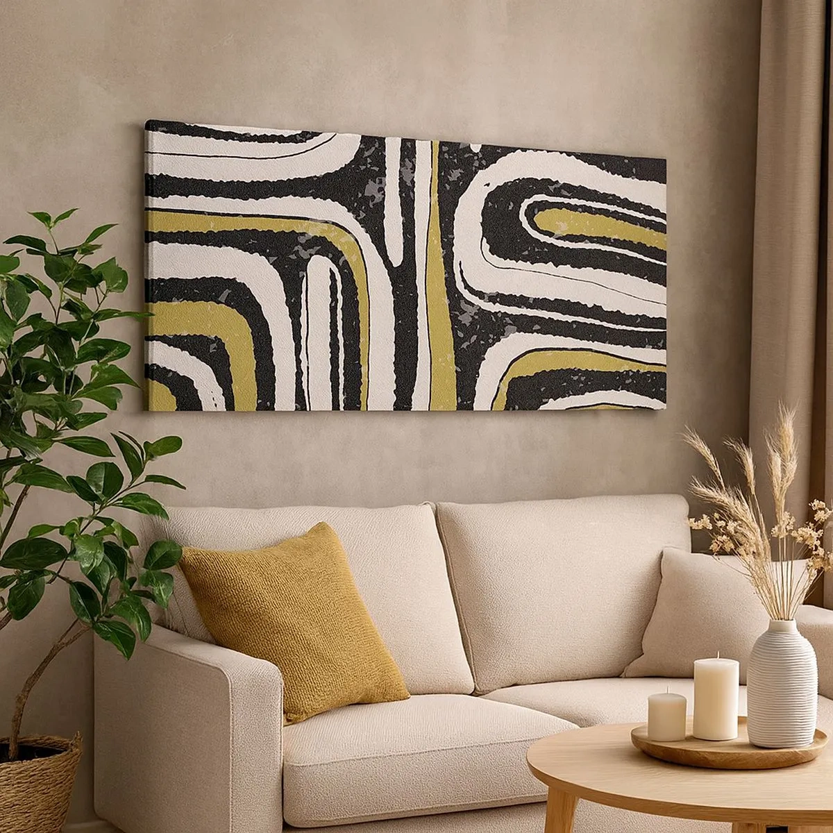 Obraz na plátně - Kompozice: trakty a uličky - 100x40 cm