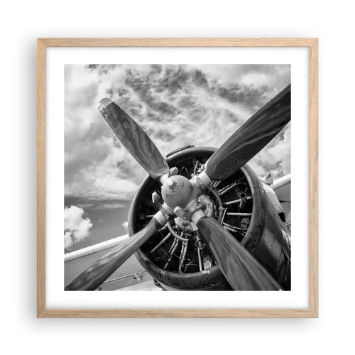 Plakát v rámu světlý dub - Dobyvatel oblohy - 50x50 cm