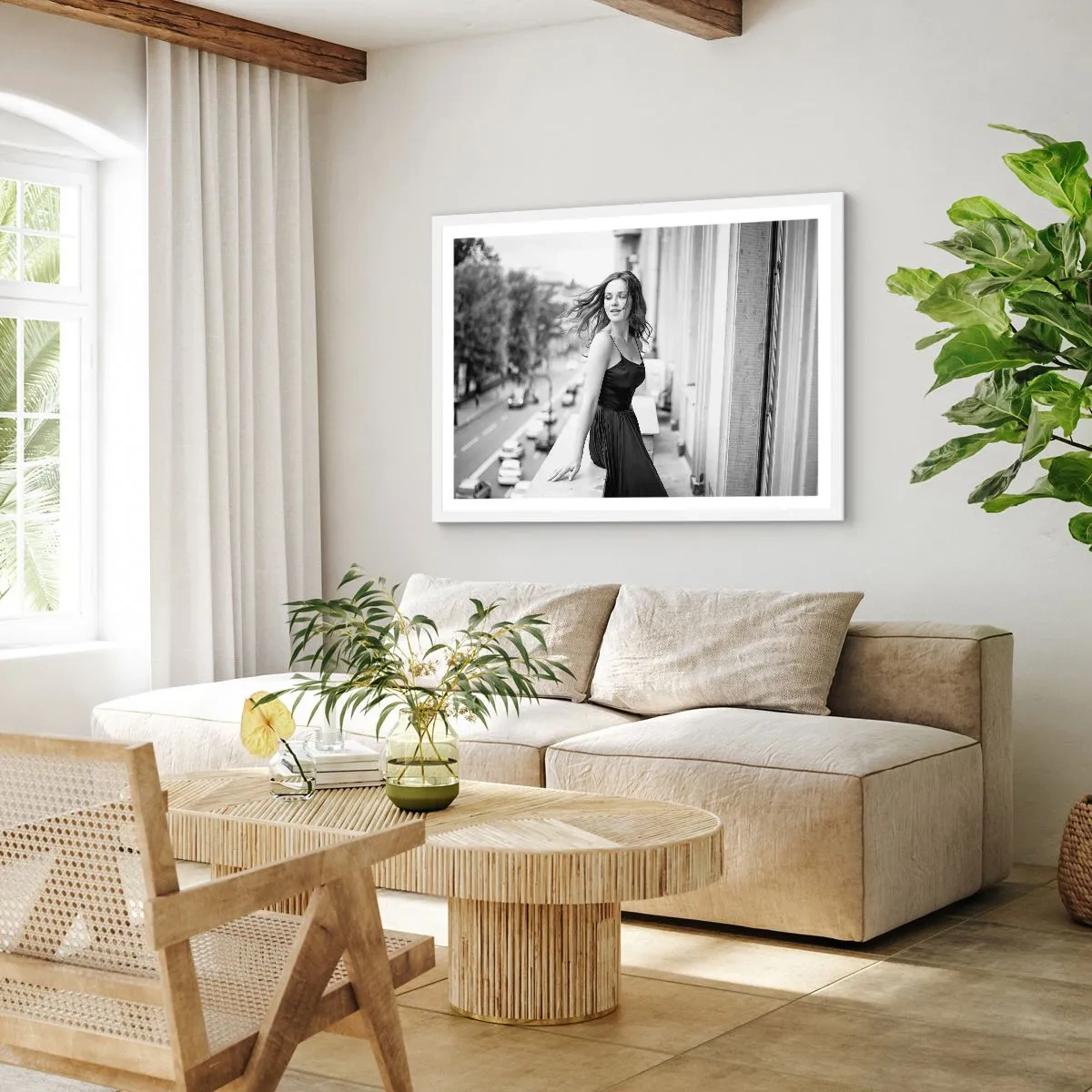 Plakát v bílém rámu - Určitě Pařížanka - 70x50 cm