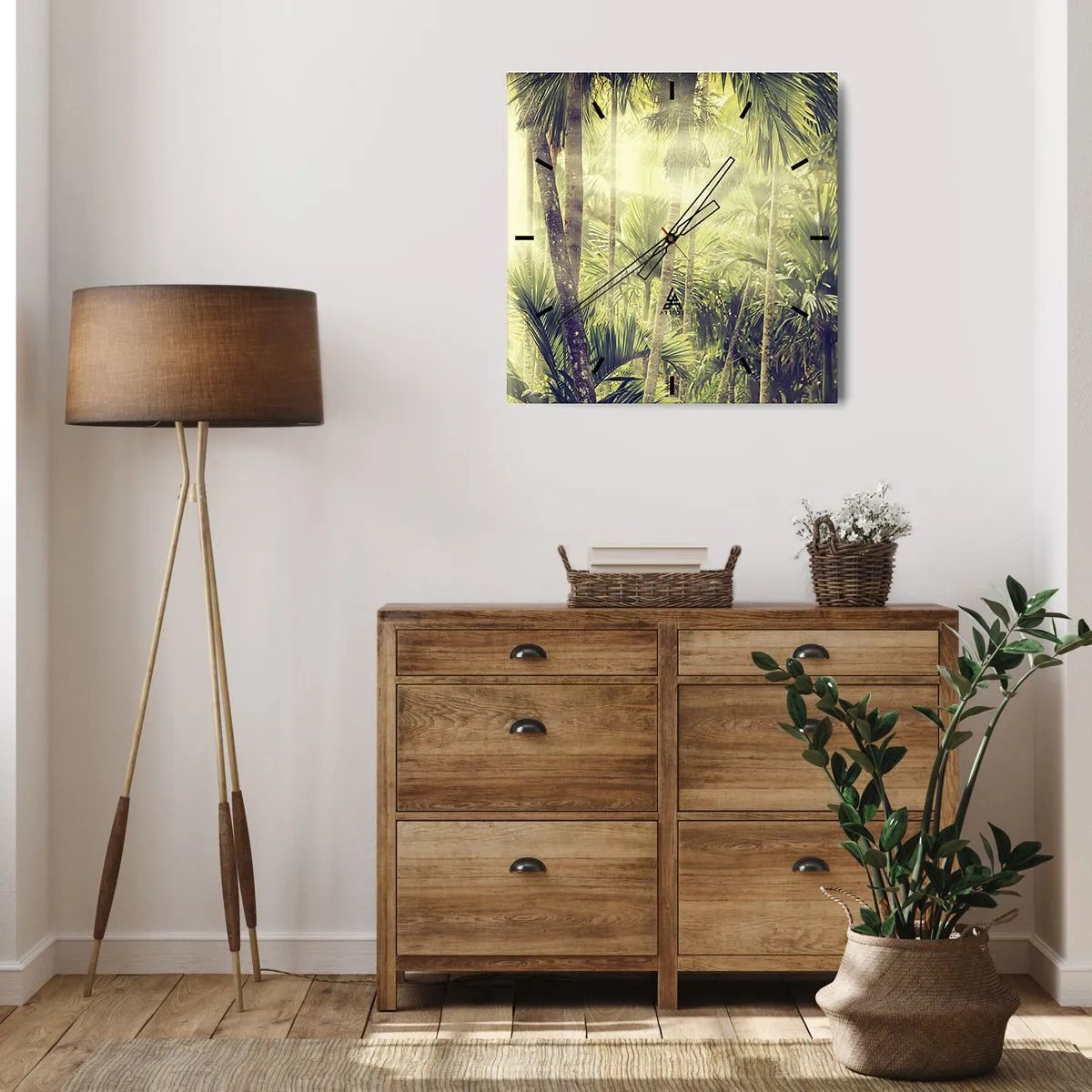 Nástěnné hodiny - V zeleném žáru - 40x40 cm